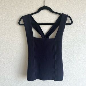 Anthropologie Maeve Stephie Cross-Back Top In Navy Blue Size Medium